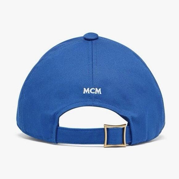 MCM Worldwide Adjustable Essential Logo Cap In‎ Cotton Twill Blue {New In Box} main image 4